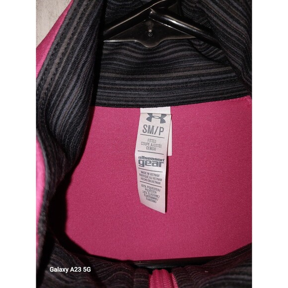 Women's Small Fitted Under Armour Pink All Season Gear Full Zip Athletic Jacket - Picture 4 of 7